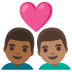 👨🏾‍❤️‍👨🏽 couple with heart: man, man, medium-dark skin tone, medium skin tone display on Google